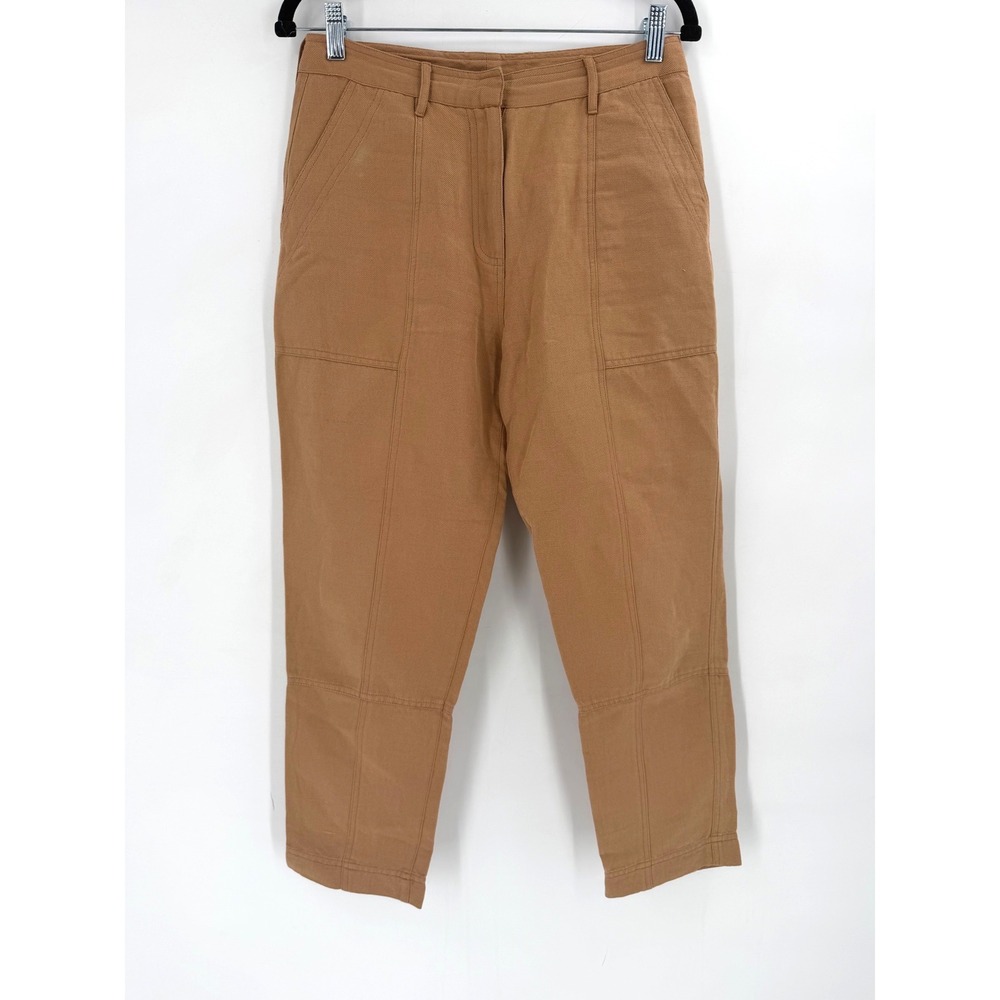 Apiece Apart Trousers Size 2 Tan Cotton Linen Blend Utility Minimalist Pant